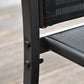 4-Piece Patio Furniture Set with Glass Top Coffee Table, Breathable Mesh Seat & Backrest for Garden, Balcony, Black