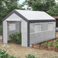 7' x 12' x 7' Heavy Duty Walk-In Greenhouse with Wind Resistance Level 4 & Ventilation Design, White