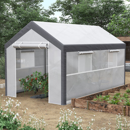 7' x 12' x 7' White Heavy Duty Walk-In Greenhouse