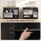 Sideboard Buffet Cabinet, 43" Farmhouse Kitchen Cabinet with 3 Barn Doors, 2 Drawers, 2 Adjustable Shelves, Black