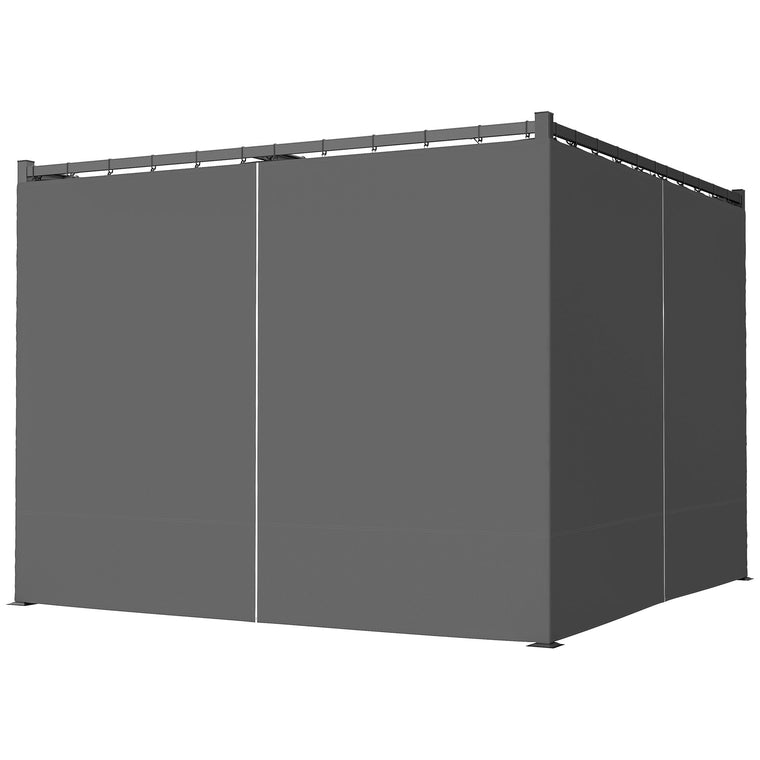 10' x 10' Dark Grey Retractable Pergola with Sidewalls