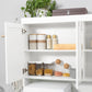 71" Kitchen Pantry Cabinet, Storage Buffet with Hutch, Adjustable Shelves, Cable Management for Kitchen, Living Room, High Gloss White