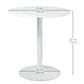 Modern Kitchen Table for 2 people, Round Dining Table with Steel Base for Living Room, Dining Room, White