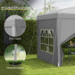10'x10' Outdoor Pop Up Party Tent Wedding Gazebo Canopy with Carrying Bag (Light Grey)