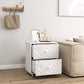 Mid-Century Bedside Table, Nightstand with 2 Drawers, Side End Table for Bedroom, White