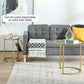 Set of 2 Nesting Coffee Tables with Metal Base, Round Side Table with Tempered Glass Tabletop for Living Room, Bedroom, Gold