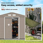 9.1'x6.4'x6.3' Garden Storage Shed w/ Foundation Kit Metal Tool Storage House w/ Double Doors Distressed Light Brown