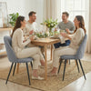 Modern Dining Chairs Set of 4, Upholstered Dining Room Chairs with Metal Legs, Shell Backrest, Padded Seat, Grey