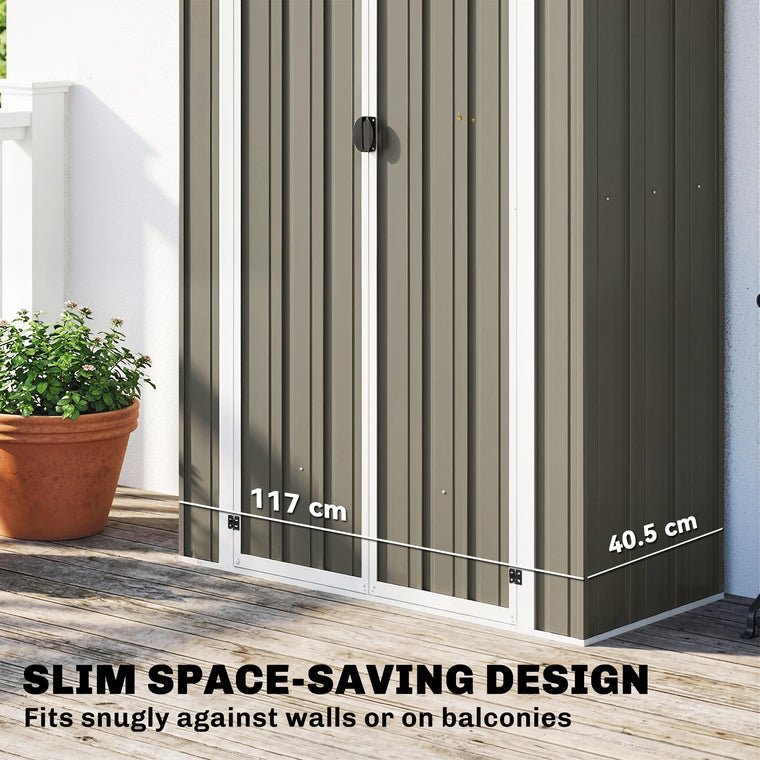 Apex Roof Metal Garden Shed with Shelf