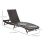Wicker Patio Lounger, Outdoor Recliners Lounge Chair w/ 5-Level Adjustable Backrest, Cushion for Outdoor, Khaki