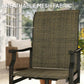 Patio Swivel Chair Set of 2, Swivel Rocker Outdoor Chairs with High Back, for Lawn Garden Backyard Deck, Brown