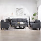 3 Seater Sofa, Modern Couch with Pocket Spring, Linen Upholstered, Thick Padded, Charcoal Grey