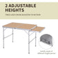 3ft Picnic Table with Slide Shelf Outdoor Portable Aluminum Folding Table 2 Adjustable Height