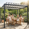 9.5' x 10' Aluminum Louvered Pergola with PC Roof