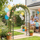 8 ft Garden Arch, Outdoor Trellis Arbor for Climbing Plants, Wedding Arch for Party Outdoor Garden Backyard, Black