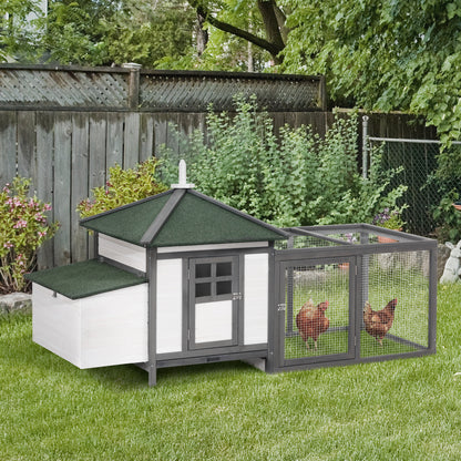 77" Chicken Coop with Nesting Box & Run