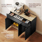 Sideboard Buffet Cabinet, Modern 40" Coffee Bar Cabinet with Wide Drawer, 3 Doors and 2 Adjustable Shelves, Black