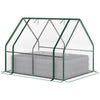 Steel Outdoor Raised Garden Bed with Greenhouse,Cover, Roll Up Door, Dual Use, 50