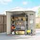 6.5' x 4' Outdoor Storage Shed, Metal Garden Shed with Lockable Double Doors, 4 Vents, Dark Grey