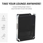Folding Lounge Chair, Patio Lounger with Headrest, 5-Level Adjustable Backrest, and Aluminum Frame, Black