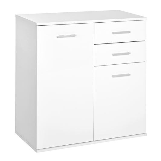 High Gloss Sideboard with 2 Drawers and 2 Doors - White