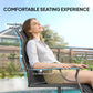 C Spring Motion Patio Chairs Set of 2 with Curved High Backrest, Armrest, All Weather Breathable Fabric, Metal Frame