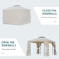 10' x 10' Patio Gazebo Outdoor, Canopy Shelter with Double-tier Roof, Pavilion Sidewalls for Garden Events, Cream White