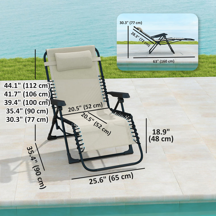 Folding Zero Gravity Recliner with 5-Position Backrest