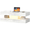 LED Coffee Table with 2 Drawers and Shelf