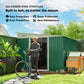 11' x 9' Steel Garden Storage Shed, Outdoor Metal Tool House with Double Sliding Doors & 2 Air Vents, Green