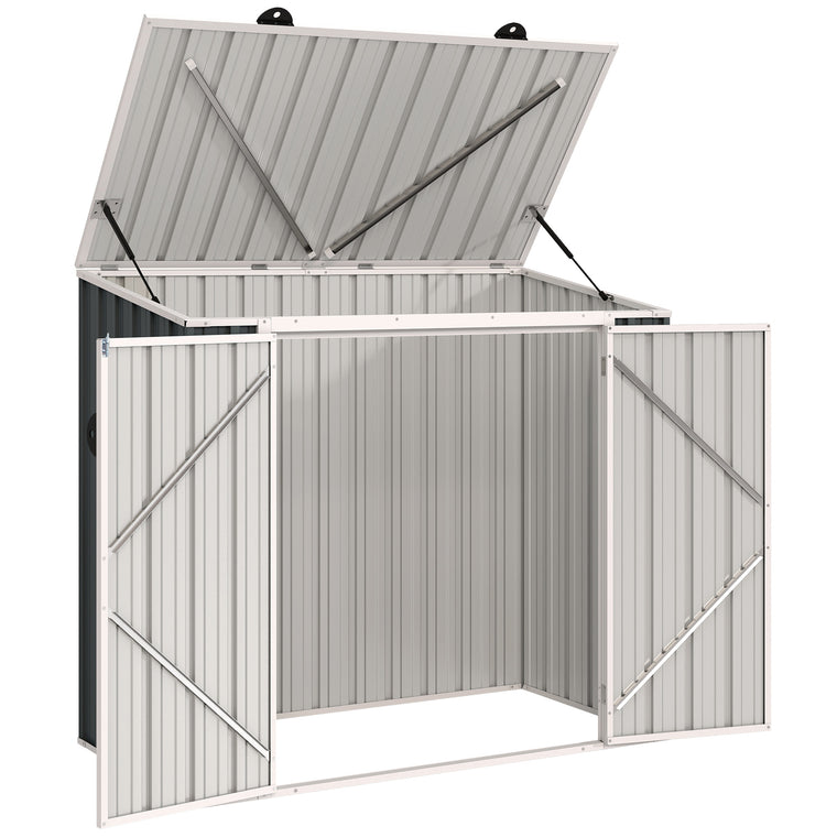 5' x 3' Garbage Bin Shed with Double Doors and Openable Lid