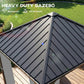 10' x 10' Hardtop Gazebo with Galvanized Steel Roof, Permanent Garden Gazebo with Netting and Curtains