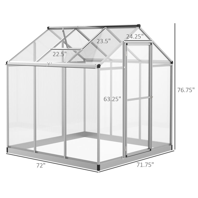 6' x 6' x 6.4' Portable Polycarbonate Greenhouse