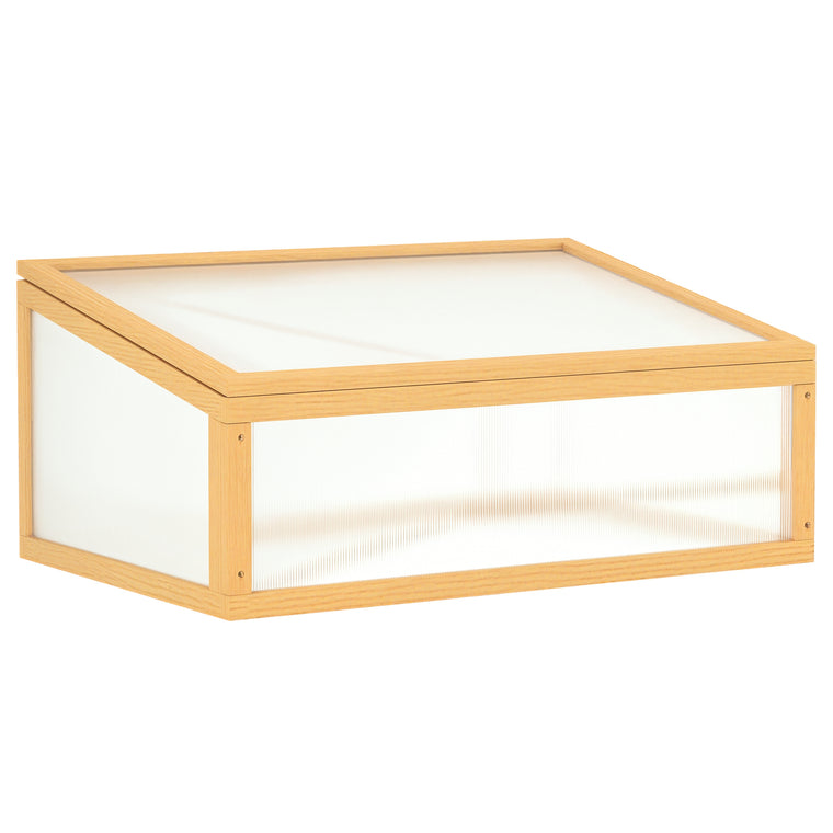 35.5" x 23.5" x 15.75" Light Brown Wood Greenhouse Planter