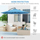 10' Deluxe Patio Umbrella, Outdoor Market Parasol, Banana Hanging Offset Sunshade with Crank, Cross Base, Blue