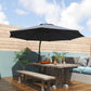 11FT Patio Umbrella, Cantilever Umbrella with 8 Ribs, 360° Rotation, Easy Adjustment for Garden, Deck, UPF 50+, Grey