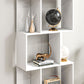 5-Tier Geometric Bookshelf, S Shaped Bookcase, Modern Freestanding Display Shelf Unit for Home Office, White
