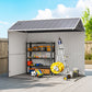 Metal Garden Storage Shed, Outdoor Tool Storage House with Lockable Door, Vents, Sloped Roof, Light Grey