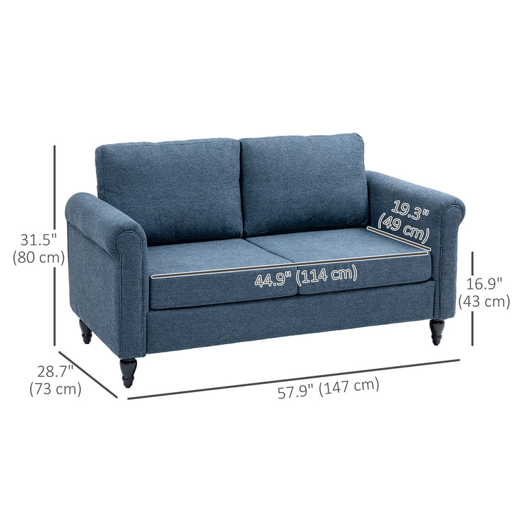 Vintage Chenille Loveseat with Rolled Arms