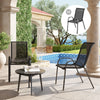 Set of 2 Outdoor Dining Chairs, Stackable Lawn Chairs with High Back, Breathable Mesh Seat for Garden Porch, Black