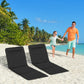2 Pieces Beach Lounge Chair, Outdoor Folding Chaise Lounge Set w/ Pillow for Sunbath, Snap, Beige
