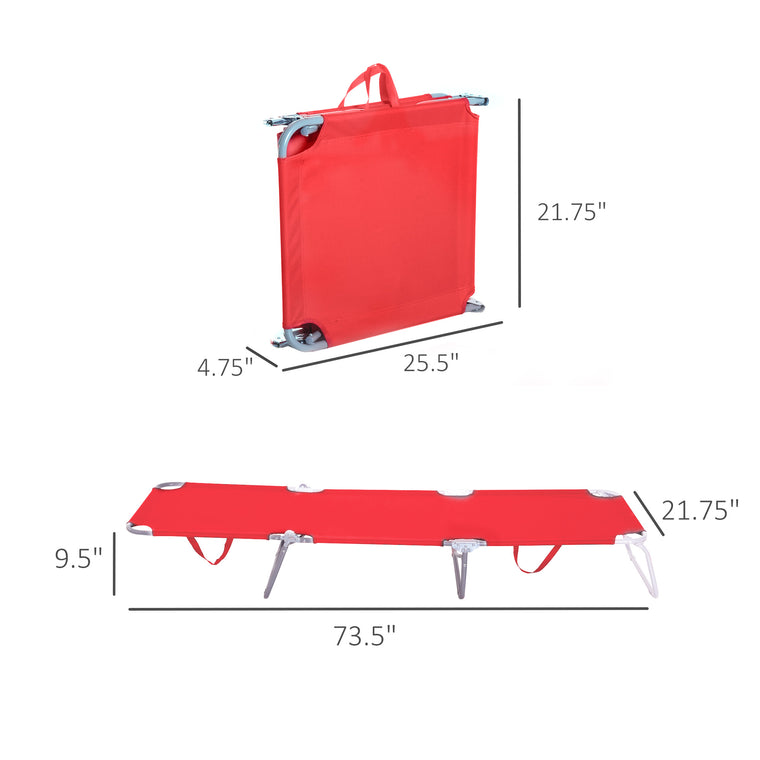 Red Folding Beach Lounger with Mesh Fabric