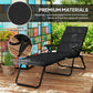 Foldable Lounge Chair, Reclining Patio Sun Lounger with 6-Position Adjustable Back, Black