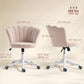 Office Chair, Armless Swivel Desk Chair with Adjustable Height, Backrest, Tilt Function for Office, Vanity, Pink