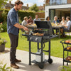 Black 2-Burner Propane Gas Grill with Side Shelves