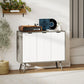 Modern Sideboard and Buffet, Dining Room Cabinet with Adjustable Shelves and 3 Doors, Grey