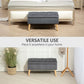 Storage Ottoman with Lid, Velvet Upholstered Storage Bench with Wood Legs for Living Room, Charcoal Grey