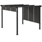 Metal Pergola, Outdoor Pergola with Retractable Canopy, for Garden, Patio, Backyard, Deck
