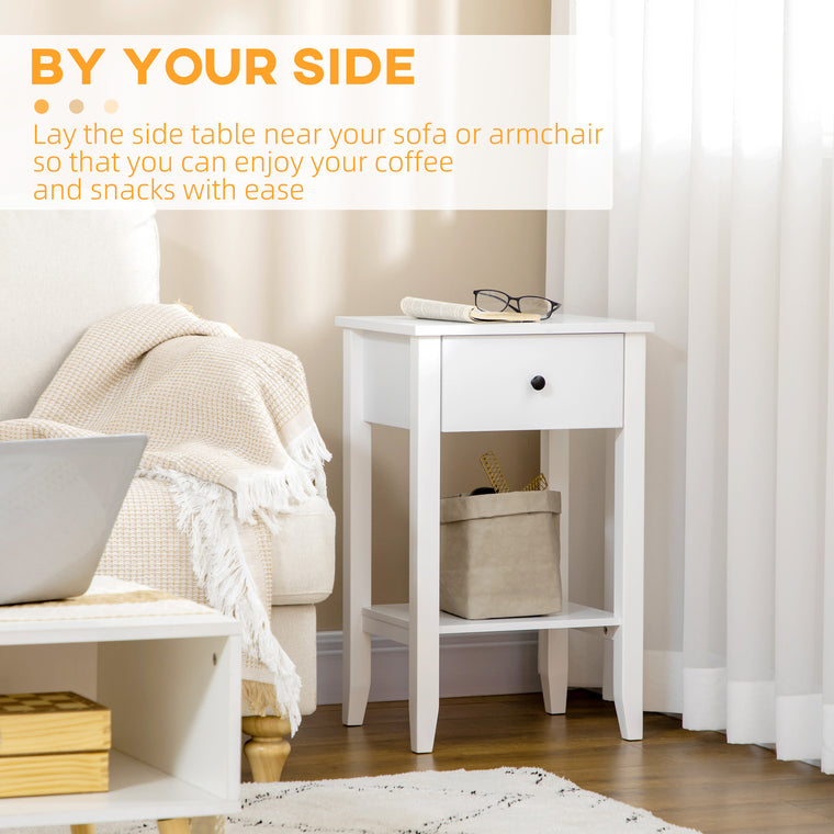 2-Tier End Tables Set of 2 with Drawer