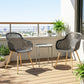 Outdoor Dining Chairs Set of 4, Patio Chairs with Slotted Backrest, Grey